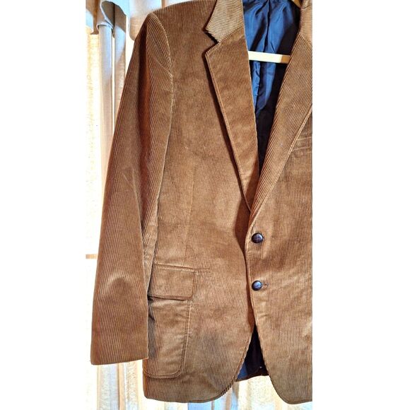 Mens Vtg 911 Collection Brown Corduroy 2 Button Sport Coat Blazer Size 42R NWT - Picture 2 of 14
